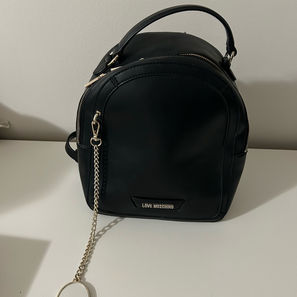 SOLD-Love Moschino Elegant Black Backpack